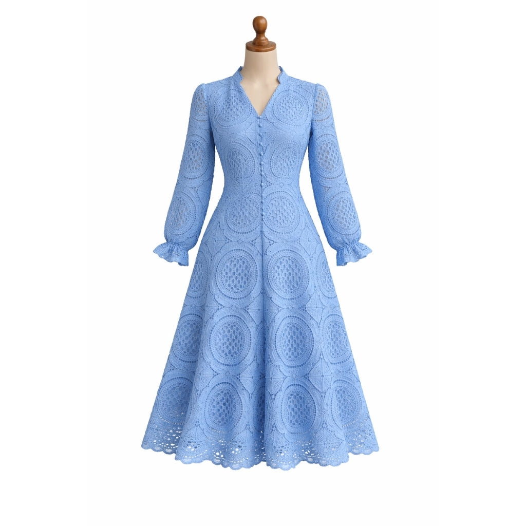 Imported Qureshia Long Dress for Women – Elegant Embroidered Maxi Dress with Malai Lining