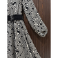 Women's Premium Imported Soft Georgette Abstract Print Maxi Dress with Waist Belt | Non See-Through |FLARE 120+ Inches