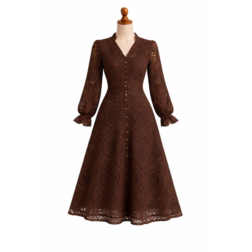 Imported Qureshia Long Dress for Women – Elegant Embroidered Maxi Dress with Malai Lining