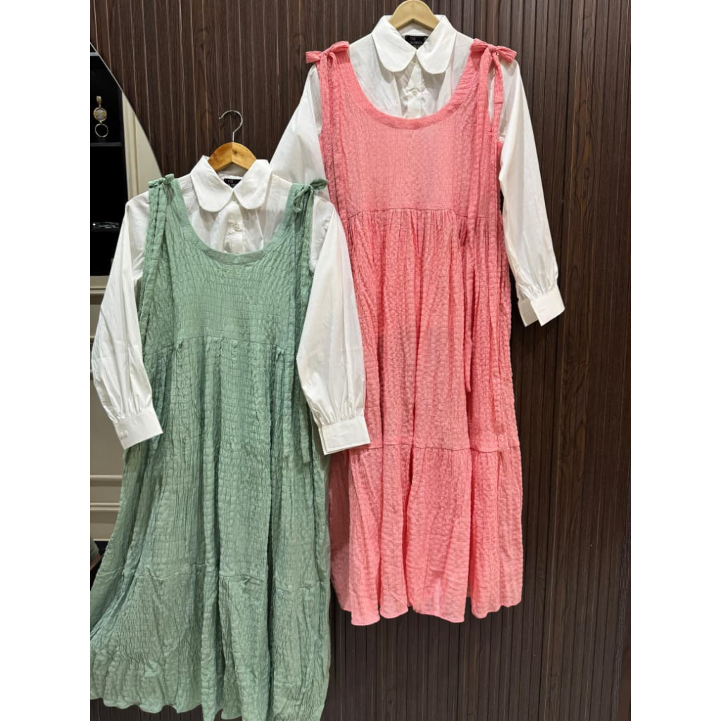 Korean Inspired Crushed Georgette Maxi Dress with Cotton Shirt – Pinterest Style Layered Outfit for Women