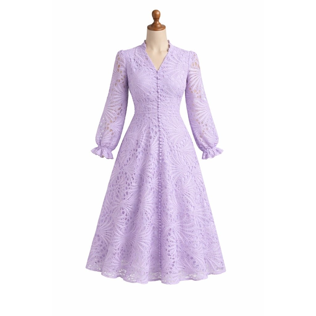 Imported Qureshia Long Dress for Women – Elegant Embroidered Maxi Dress with Malai Lining
