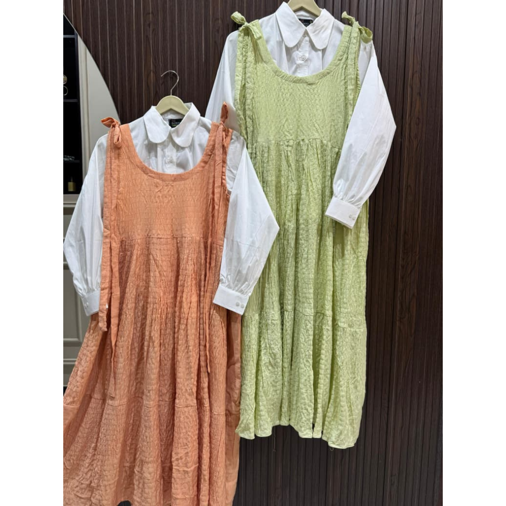 Korean Inspired Crushed Georgette Maxi Dress with Cotton Shirt – Pinterest Style Layered Outfit for Women
