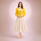 Layered Georgette Skirt Top Set for Women – Textured Tie-Front Top with Crepe Georgette Maxi Skirt