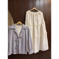 Layered Georgette Skirt Top Set for Women – Textured Tie-Front Top with Crepe Georgette Maxi Skirt