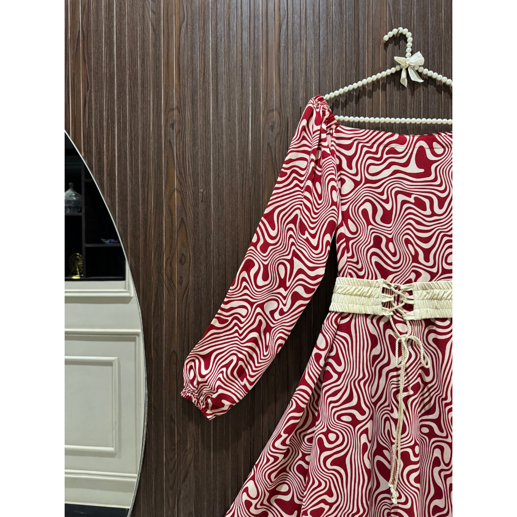 Women's Premium Soft Georgette Printed Maxi Dress with Waist Belt  | Non See-Through |FLARE 120+ Inches
