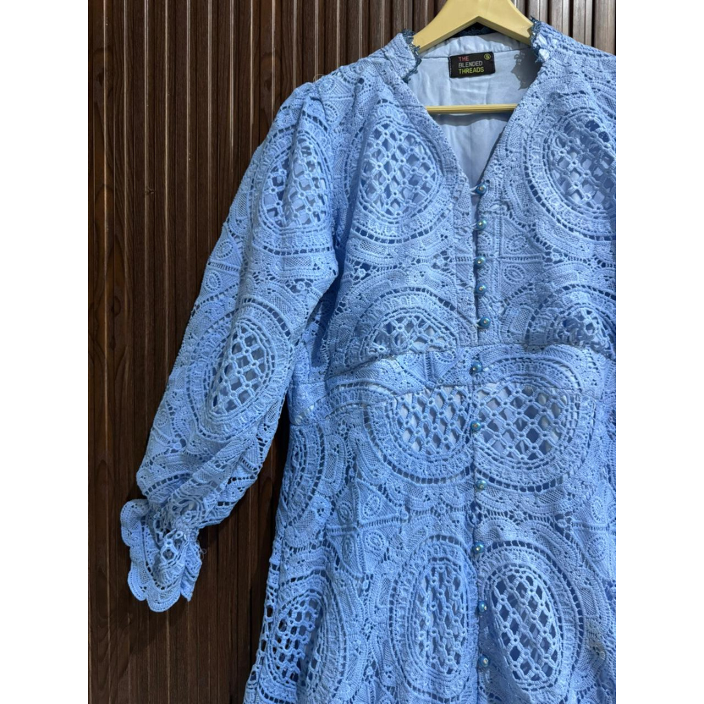 Imported Qureshia Long Dress for Women – Elegant Embroidered Maxi Dress with Malai Lining