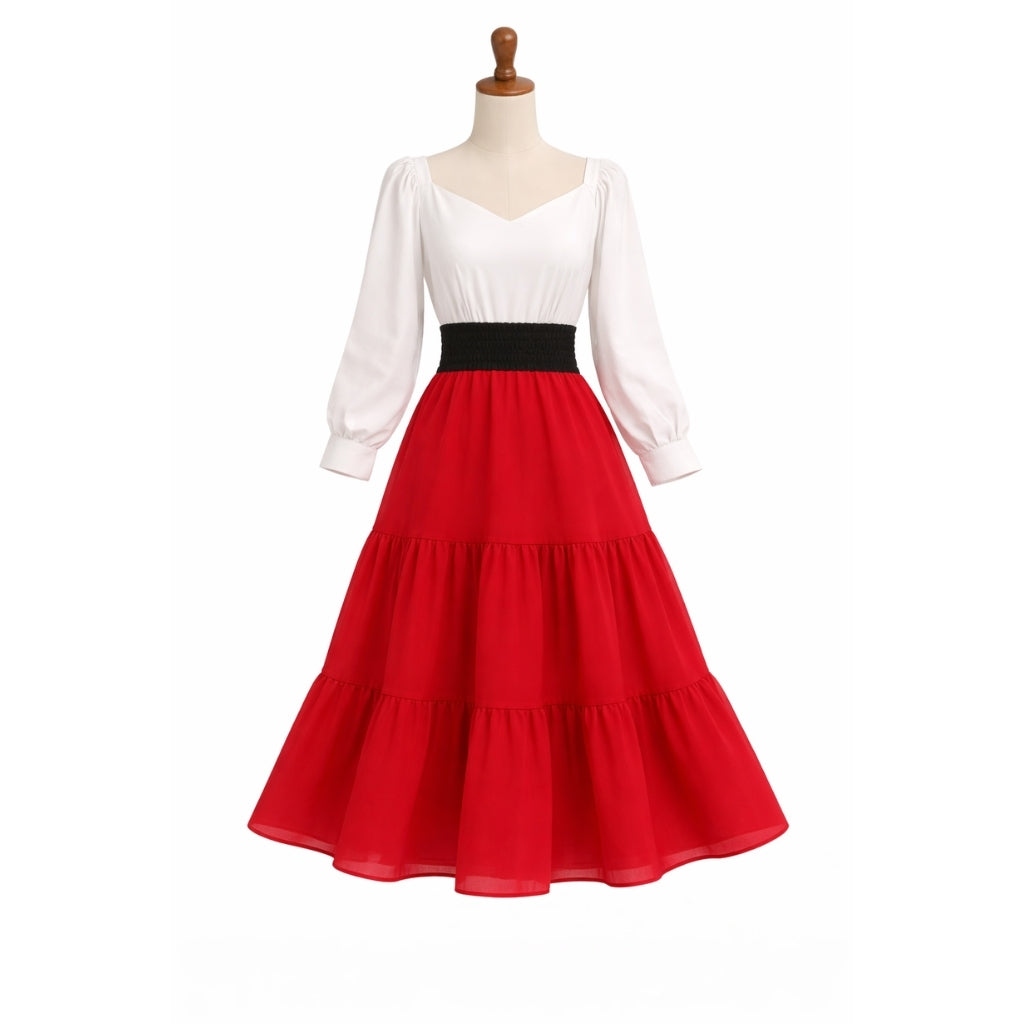 Geet Inspired Georgette Long Dress – Elegant Flowy Maxi Dress for Women