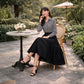 Striped Top with Black Georgette Skirt Set – Elegant Women Skirt Top Outfit