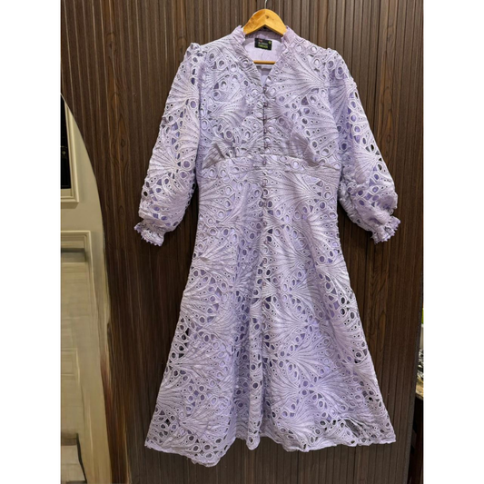 Imported Qureshia Long Dress for Women – Elegant Embroidered Maxi Dress with Malai Lining