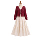 Layered Georgette Skirt Top Set for Women – Textured Tie-Front Top with Crepe Georgette Maxi Skirt