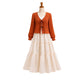 Layered Georgette Skirt Top Set for Women – Textured Tie-Front Top with Crepe Georgette Maxi Skirt