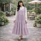 Korean Inspired Crushed Georgette Maxi Dress with Cotton Shirt – Pinterest Style Layered Outfit for Women