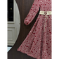 Women's Premium Soft Georgette Printed Maxi Dress with Waist Belt  | Non See-Through |FLARE 120+ Inches