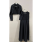 Jacket Style Georgette Maxi Dress for Women – Elegant Long Dress with Cropped Jacket