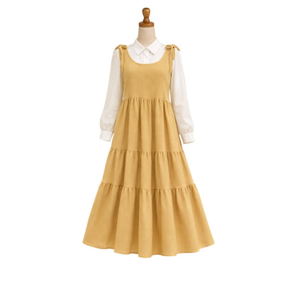 Korean Inspired Crushed Georgette Maxi Dress with Cotton Shirt – Pinterest Style Layered Outfit for Women