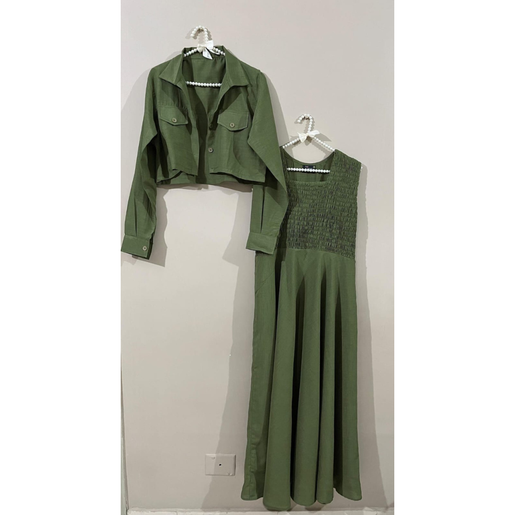 Jacket Style Georgette Maxi Dress for Women – Elegant Long Dress with Cropped Jacket