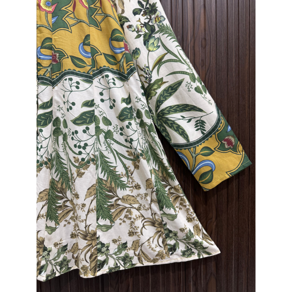 Floral Printed Lawn Top with Button Closure