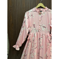 Women's Soft Linen Floral Long Dress – Lightweight Summer Maxi Dress (Blush Pink)