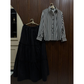Striped Top with Black Georgette Skirt Set – Elegant Women Skirt Top Outfit