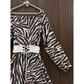 Women's Premium Imported Soft Georgette Zebra Print Maxi Dress with Waist Belt | Non See-Through|FLARE 120+ Inches