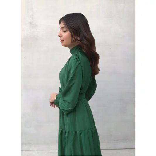 Emerald Grace – Imported Georgette Long Dress
