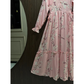 Women's Soft Linen Floral Long Dress – Lightweight Summer Maxi Dress (Blush Pink)