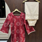 Maroon Corset Kurti with Beige Flapper Trouser – 2 Piece