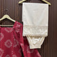 Maroon Corset Kurti with Beige Flapper Trouser – 2 Piece