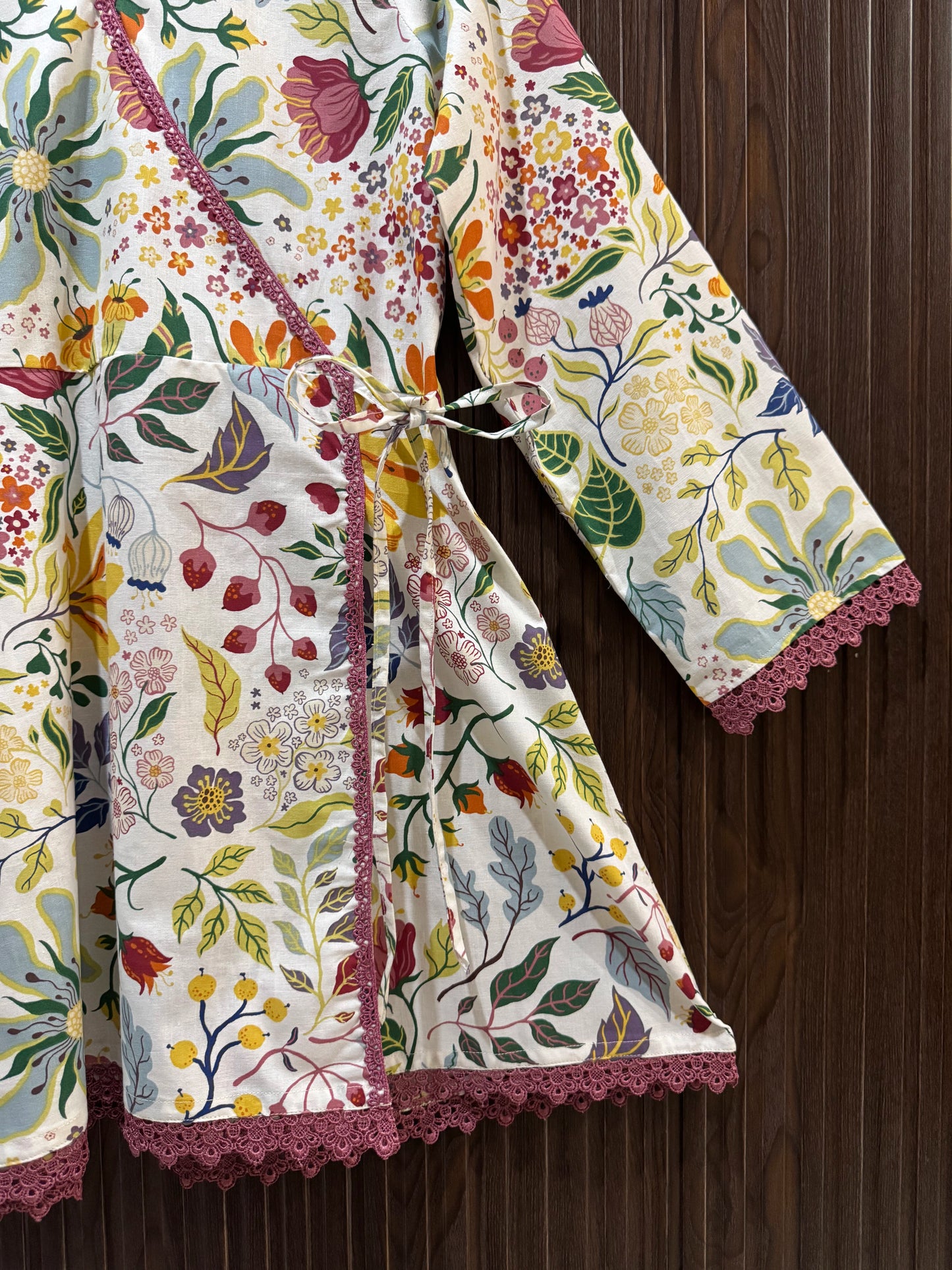 Multi Floral Printed Cotton Angrakha