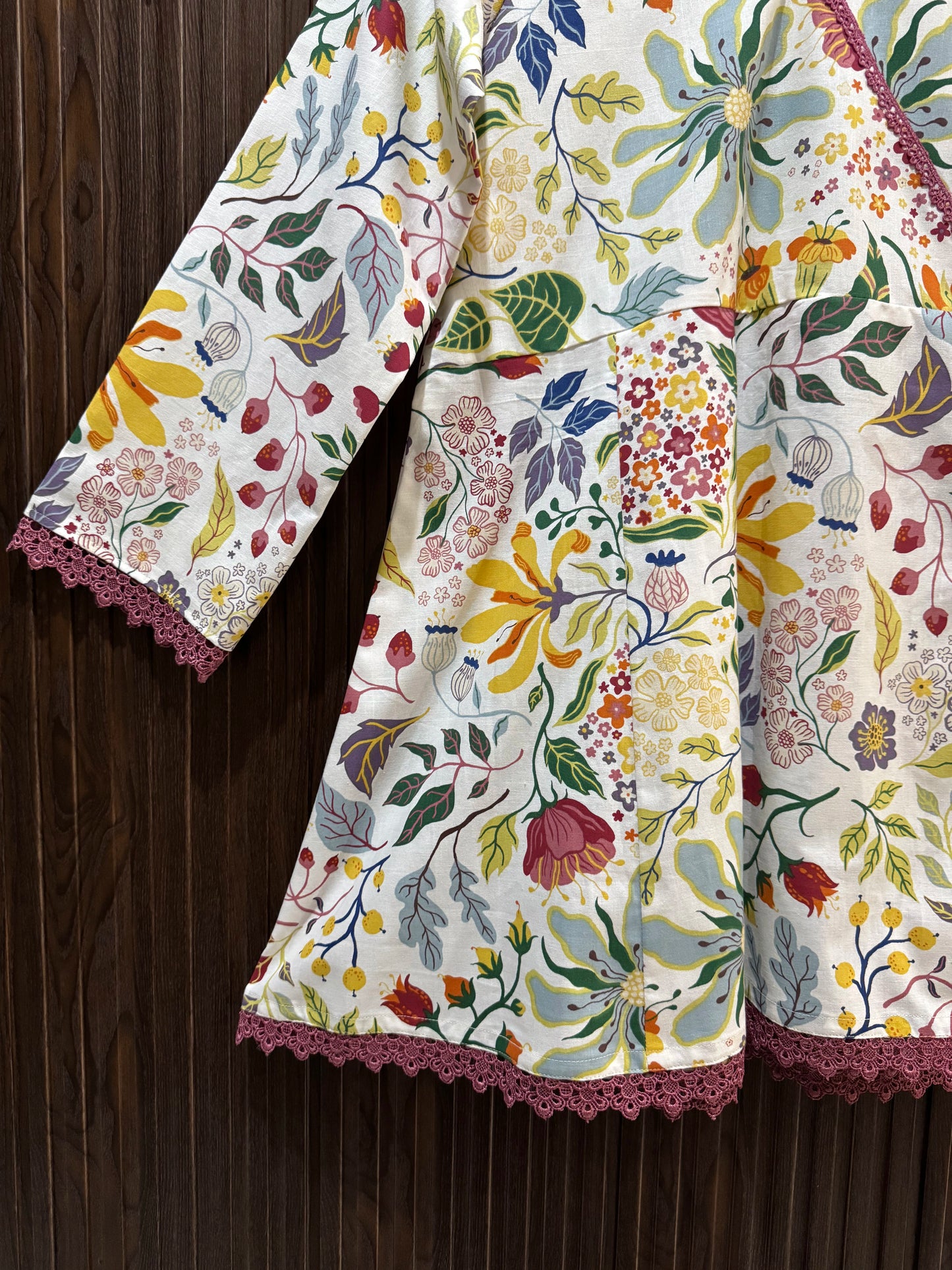 Multi Floral Printed Cotton Angrakha