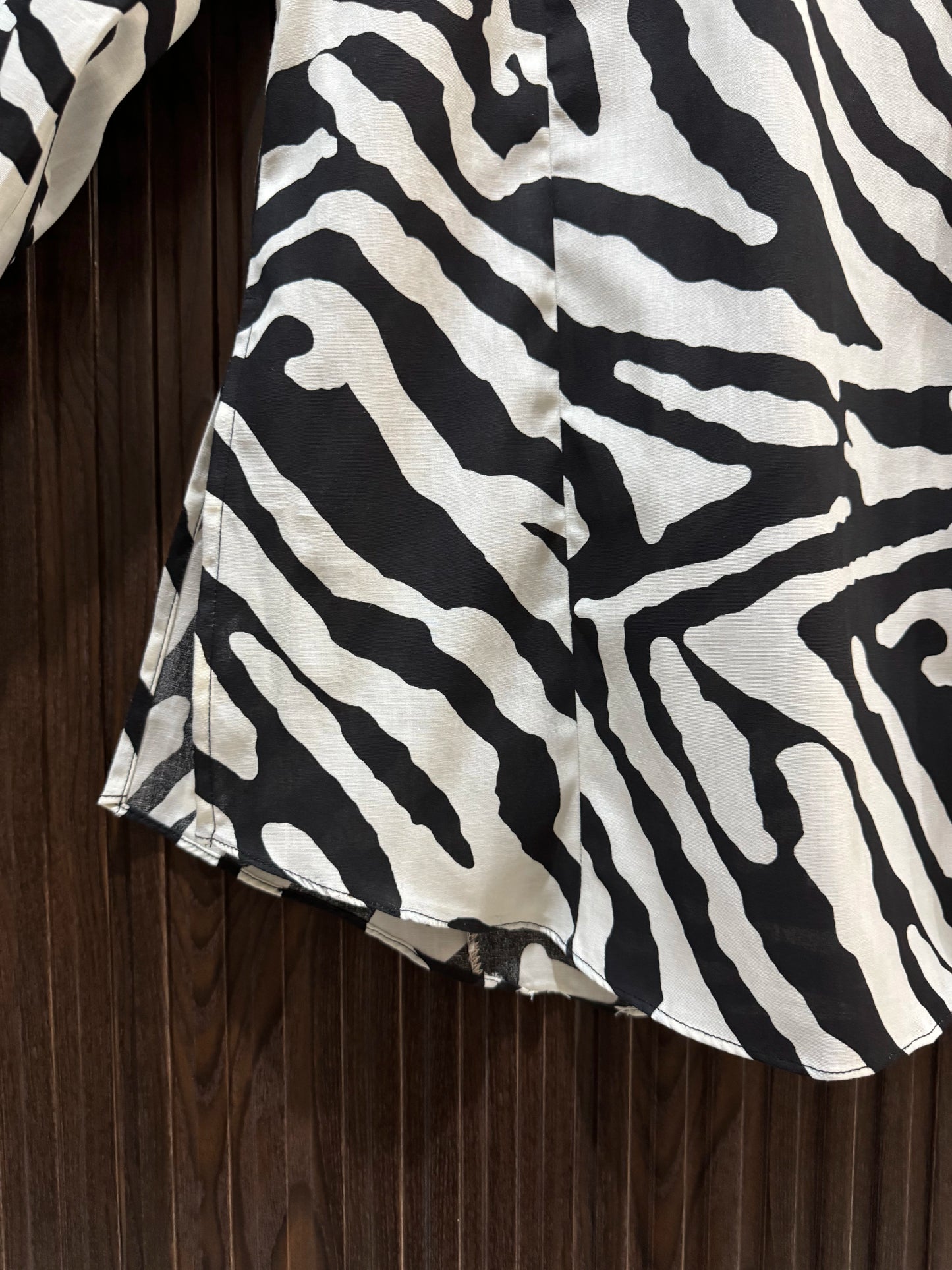 Black & White Zebra Printed Cotton Kurta