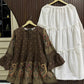Elegant Printed Skirt Top Set for Women – Flowy Lawn Top with Cotton Layered Skirt