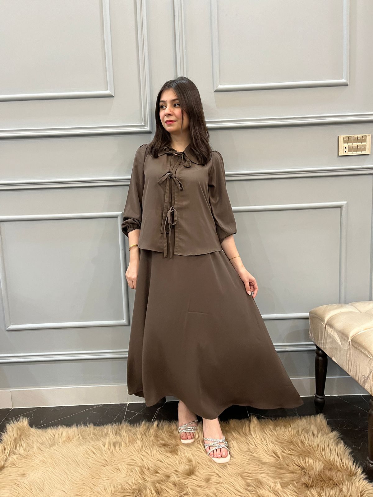 Elegant Sleeveless Maxi Dress for Women –  With Bow Top