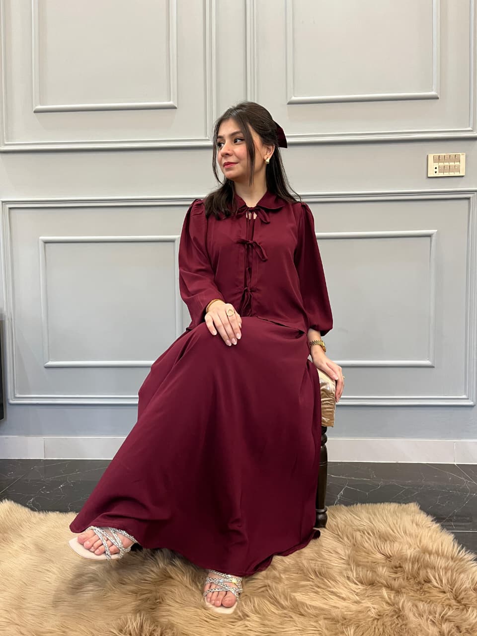 Elegant Sleeveless Maxi Dress for Women –  With Bow Top
