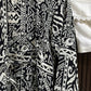 Black & White Soft Linen Corset Kurti Set