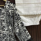 Black & White Soft Linen Corset Kurti Set