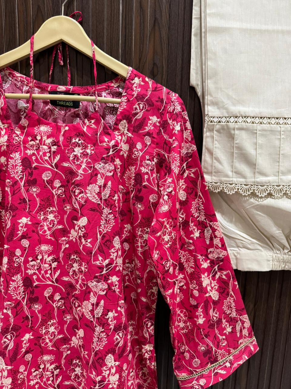 Printed Stuff Lawn Corset Kurti with Cotton Flapper Trouser
