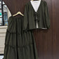 14th August Special – Crepe Georgette Tie-Front Top & Layered Maxi Skirt Set
