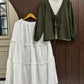 14th August Special – Crepe Georgette Tie-Front Top & Layered Maxi Skirt Set