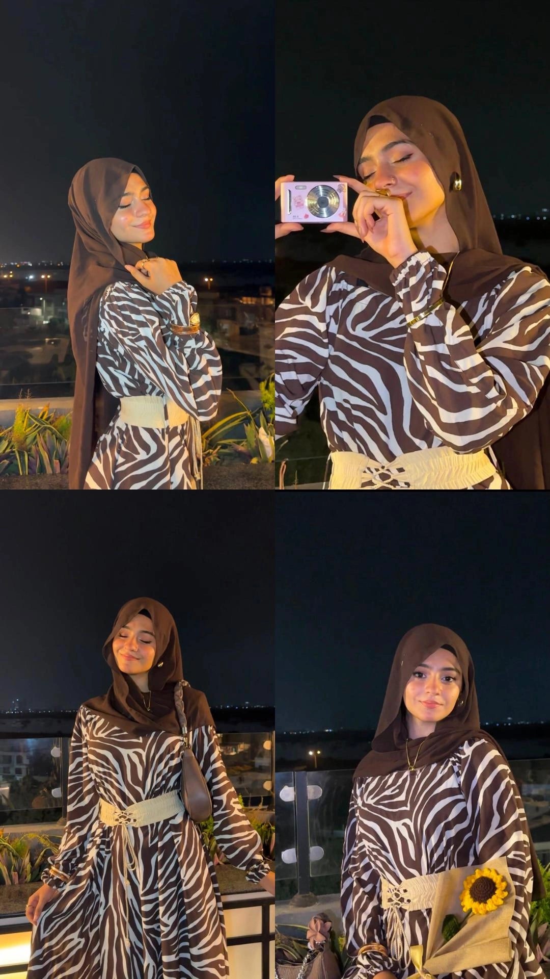 Women's Premium Imported Soft Georgette Zebra Print Maxi Dress with Waist Belt | Non See-Through|FLARE 120+ Inches